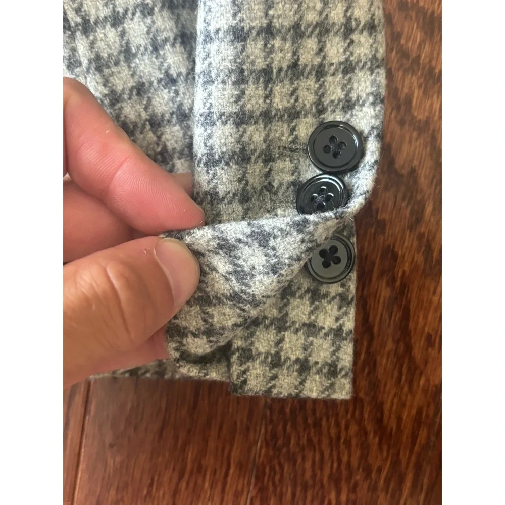 Gant Rugger Jacket Blazer Size 38 (48) 3 Roll 2 Button Gray Check NWT